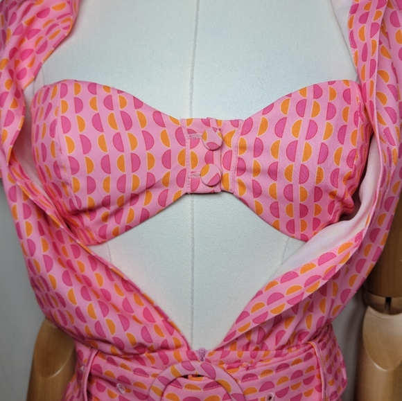 Hello Molly Sunny Babe Pink Retro Beach Romper Size 2 - Picture 5 of 13